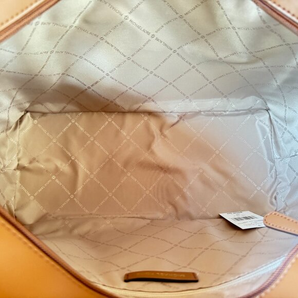 Michael Kors Gilly LG Drawstring Travel Tote Shoulder Bag MK Graphic Logo Brown - Picture 11 of 15